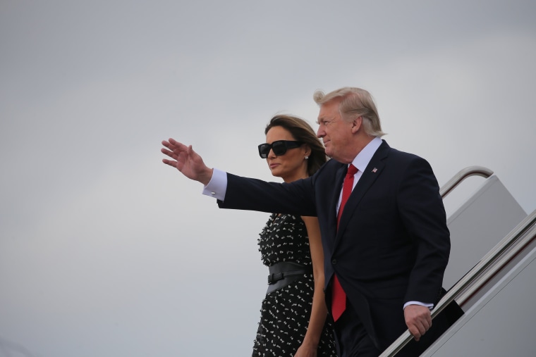 Image: U.S. President Donald Trump and first lady Melania Trump arrive at Palm Beach International Airport in West Palm Beach