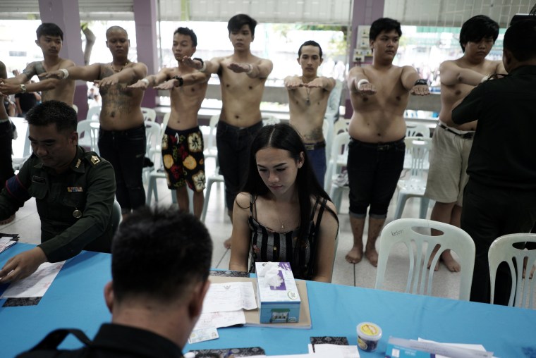 Transgender woman at Thai army draft