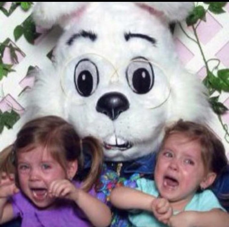 Madison and Mackenzie McNeil were terrified of the Easter Bunny between the ages of 2 and 6, according to their mom, Christine.