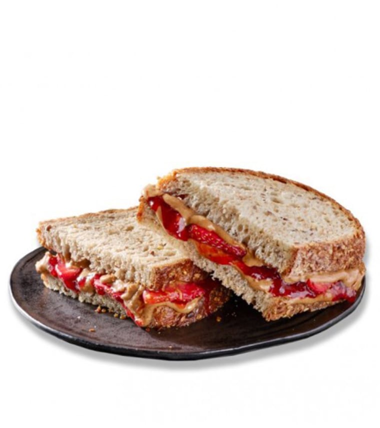 Starbucks' spin on a classic sandwich. Introducing the chain's Crunchy Almond Butter, Strawberries and Jam Sandwich.