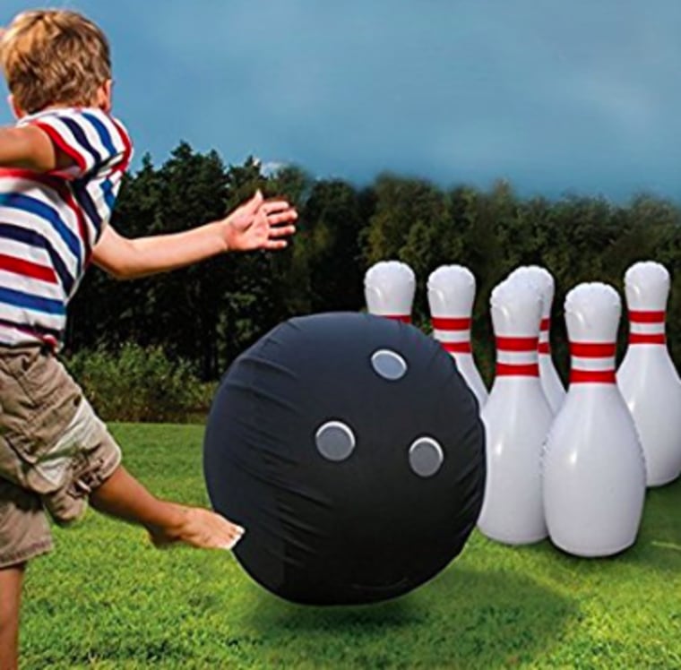 Inflatable bowling set