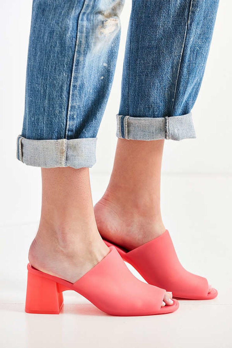 Chunky heel clearance mule