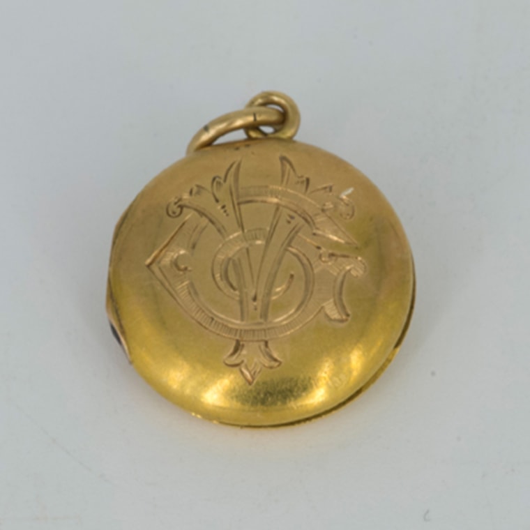 The 18-carat gold locket that belonged to Virginia Clark, a Titanic survivor who lost her husband in the shipwreck.