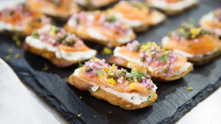 Smoked Salmon Tartines with Red Onion-Caper Relish
