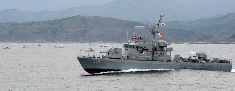Image: South Korea patrol boat in the country's northernmost Jeodo fishery ground bordering North Korea