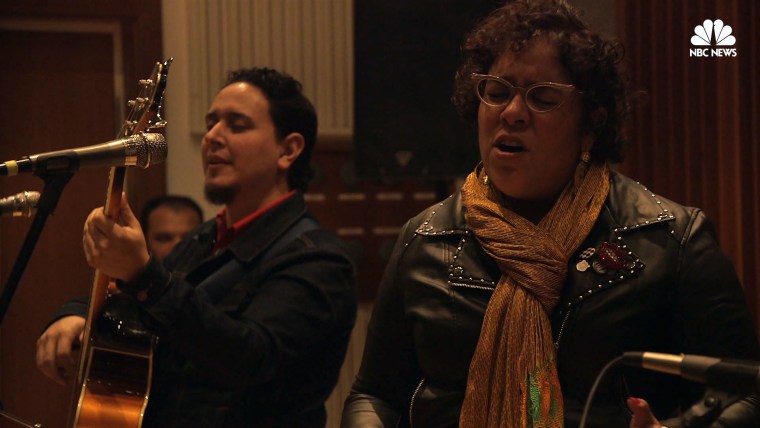 La Santa Cecilia performs songs from their new album "Amar y Vivir" at a New York City showcase.