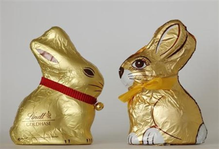 An illustration picture showing chocolate Easter bunnies by Swiss company Lindt and Austrian company Hauswirth taken in Vienna