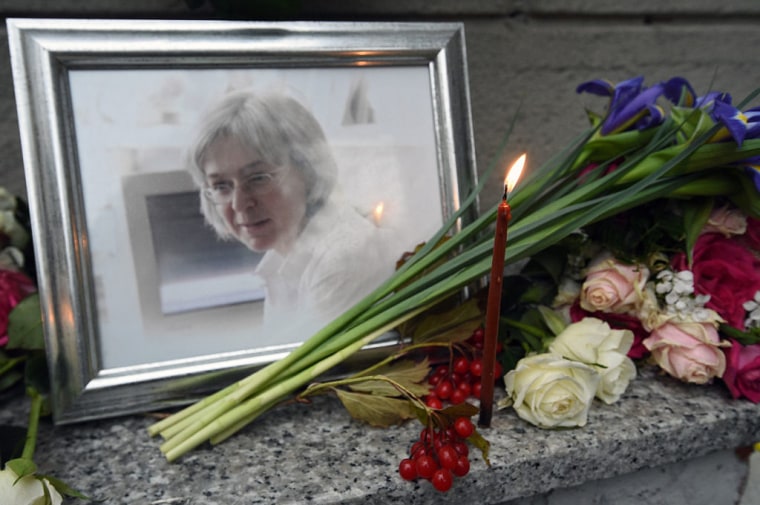 Event In Memory Of Journalist Anna Politkovskaya In Moscow.