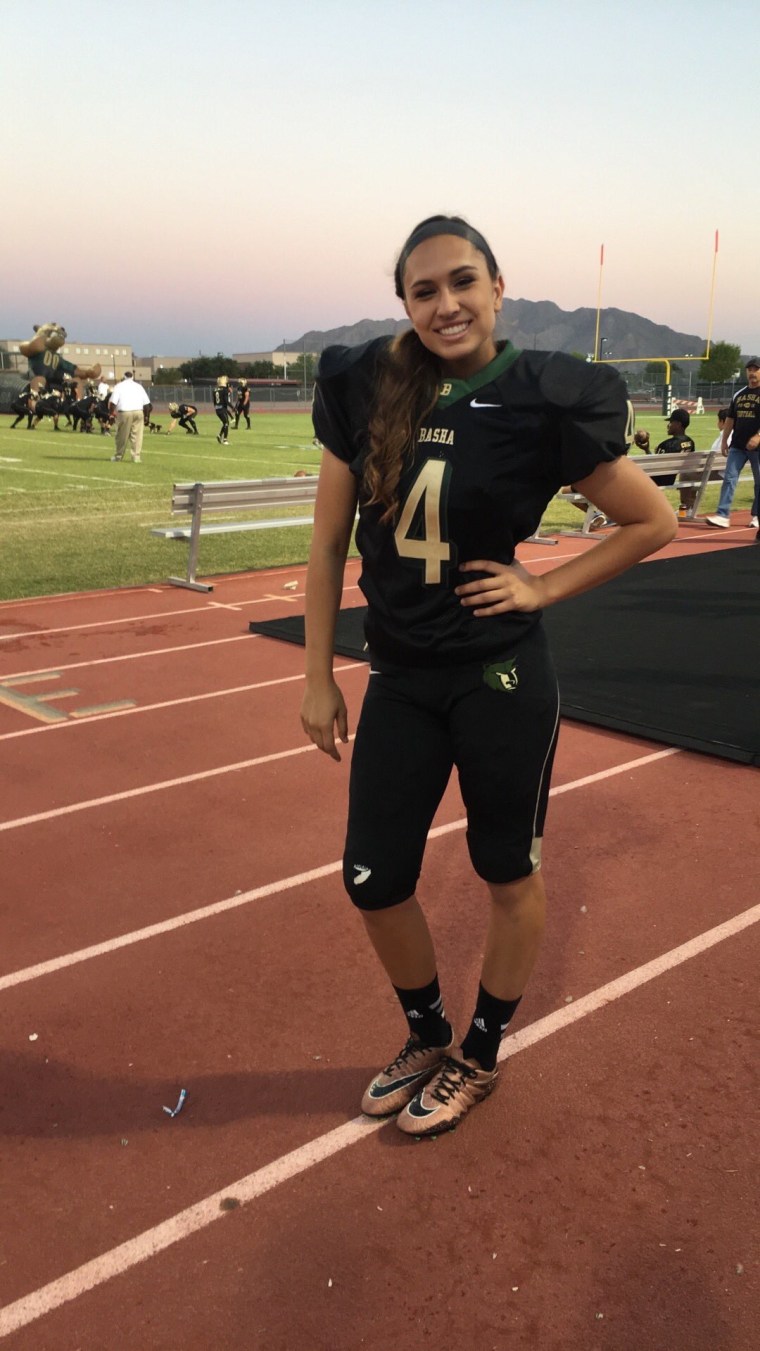 Becca Longo was motivated to play football as a young girl after watching her older brother play the sport in high school.