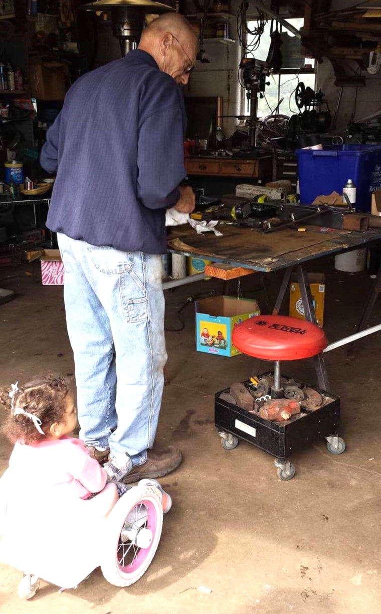 Marty Parzynski found plans for a Bumbo-seat wheelchair and made one for his niece, Bella. After the Shorr family saw how happy she was with one, they decided to make them for other families who needed toddler wheelchairs.