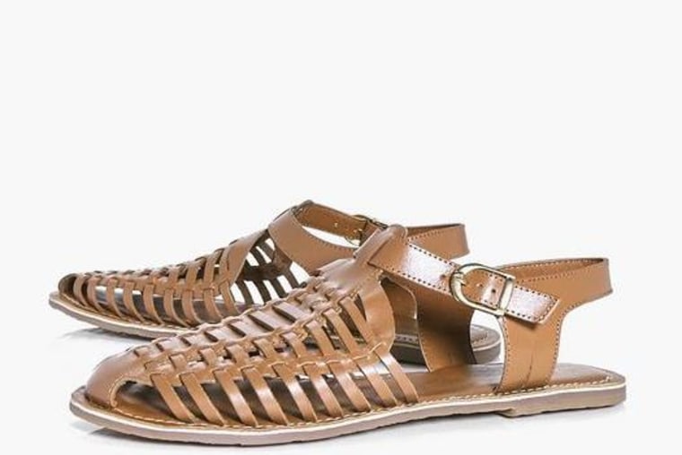 Leather woven sandals