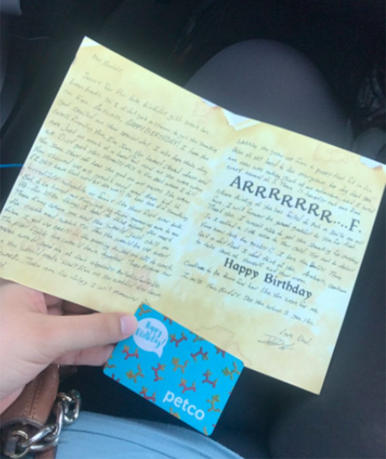 Woman's ex sends dog birthday cards