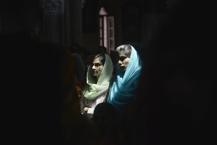 Image: Pakistani Christians attend the Easter Sunday service at the Sacred Heart Cathedral Church in Lahore