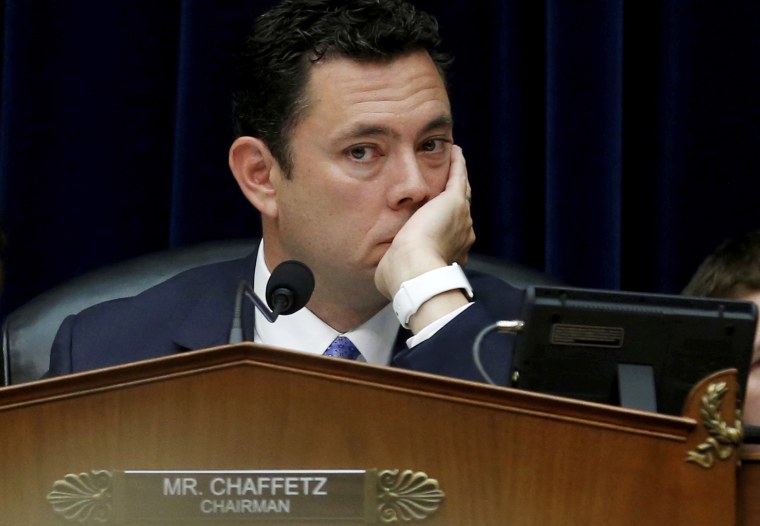Image: Chaffetz listens to testimony during a House committee hearing