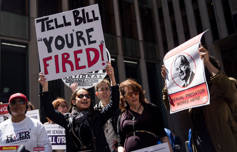 Image: Protesters demonstrate against Bill O'Reilly