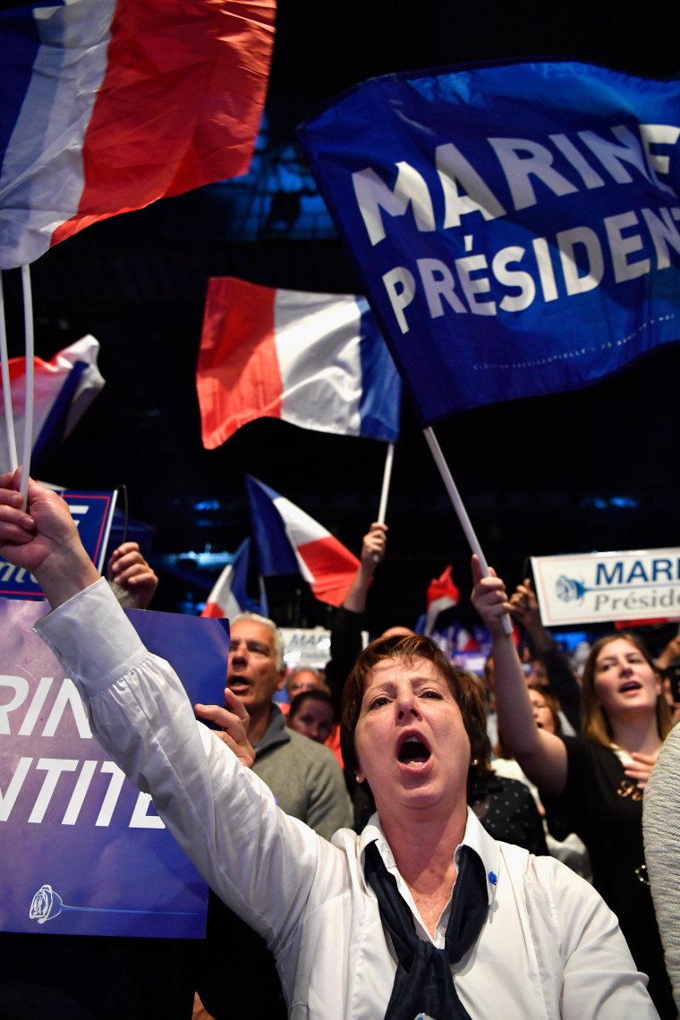 Image: Marine Le Pen supporters cheer