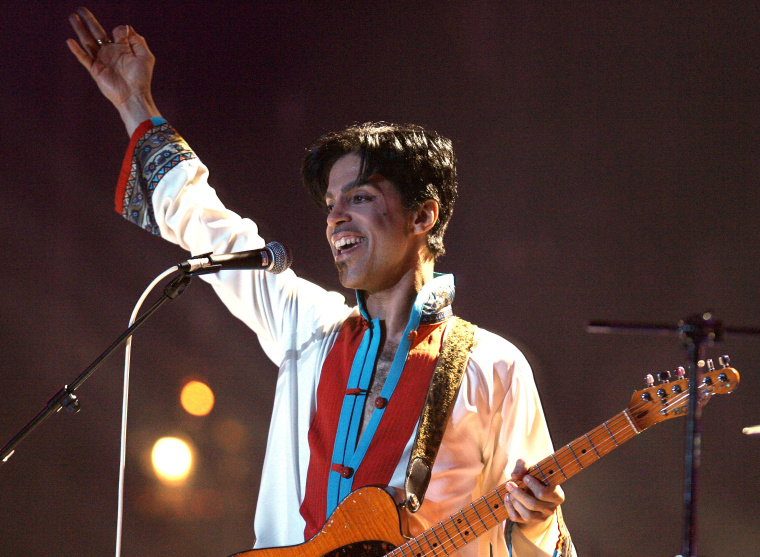 Image: FILE PHOTO: Prince of the US performs on stage at the Brit Awards at the Earls Court Arena in central London
