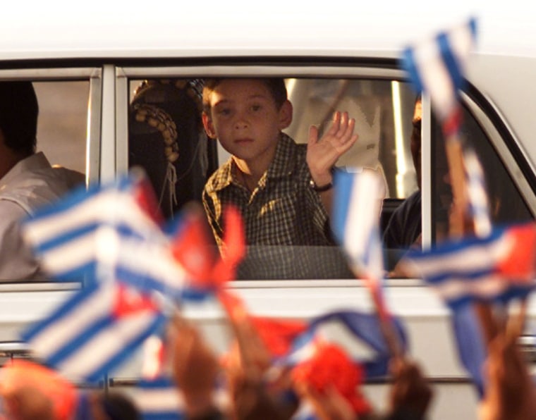 Image: CUBAN CASTAWAY ELIAN GONZALEZ ARRIVES IN HAVANA CUBA.