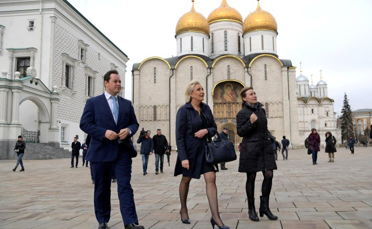 Image: French presidential candidate Marine Le Pen visits Russia