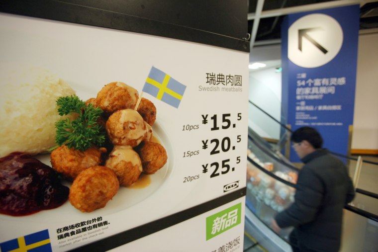 Image: Ikea's Swedish meatballs on a sign in the Ikea Cafe.