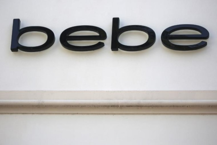 A Bebe store logo is pictured on a building along the Lincoln Road Mall in Miami Beach
