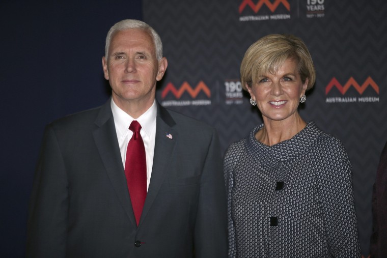 Image: Mike Pence, Julie Bishop