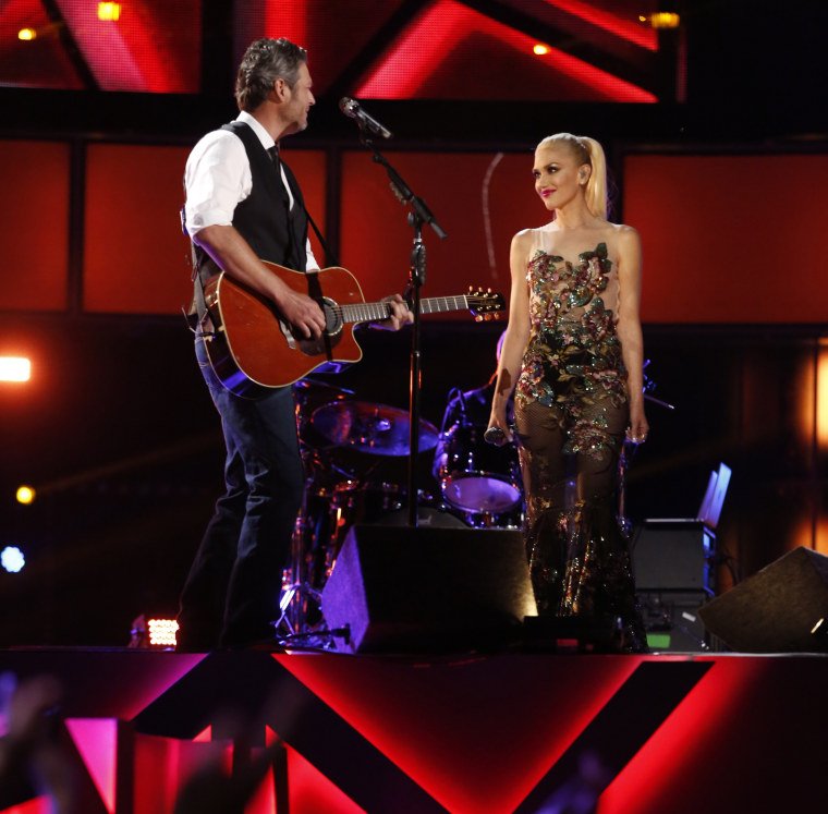Blake Shelton and Gwen Stefani on "The Voice."