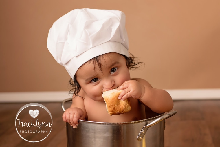 Baby fried chicken photo shoot