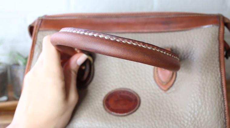 Vintage Leather Dooney and Bourke Pocketbook Purse Beige With 