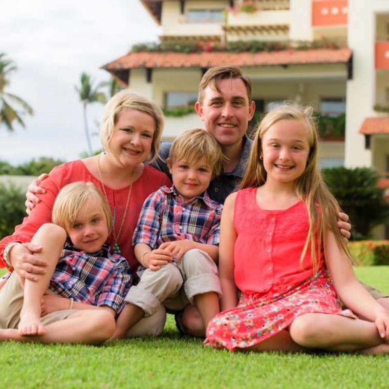 Frontone with husband, Kevin, and children, Audrey, 12, Collin, 6, and Mason, 4.