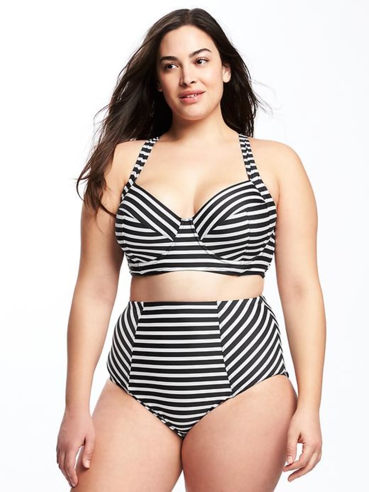 Old Navy Bikini Bottom Pink Navy White Striped Size XL NWOT BathingSuit SwimSuit 