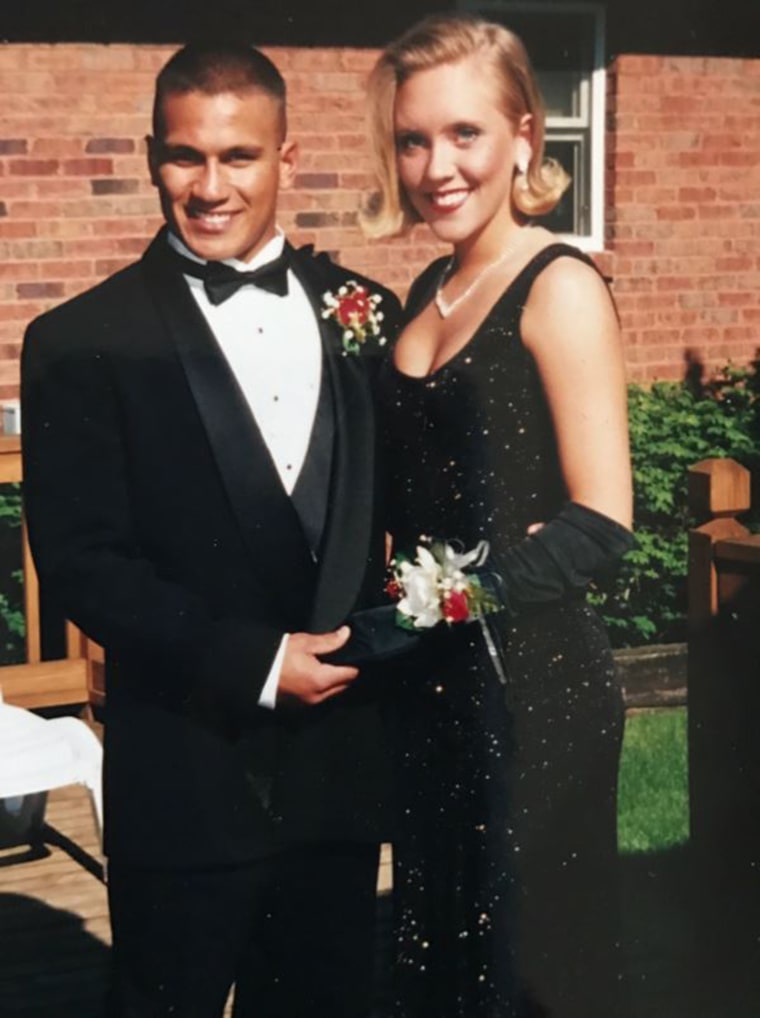 teen who wore her mom's prom dress 22 years later. Lori Johnson, prom