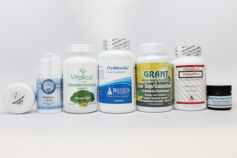 Image: The Food and Drug Administration warned 14 companies to stop making claims about herbal products and other treatments marketed to treat or prevent cancer.
