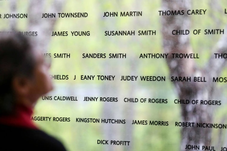 A wall at the Black Loyalist Heritage Centre features a glass wall showcasing nearly 3,000 names and descriptions of the nearly 3,000 African American slaves who escaped to the British lines during the American Revolution.