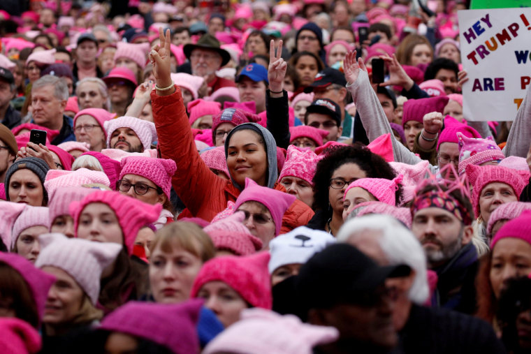 Image: FILE PHOTO: People gather for the Women's March in Washington