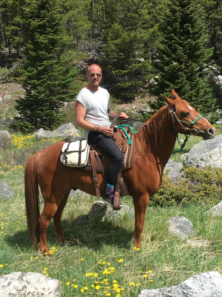 Jason Arsenault horseback riding in Montana