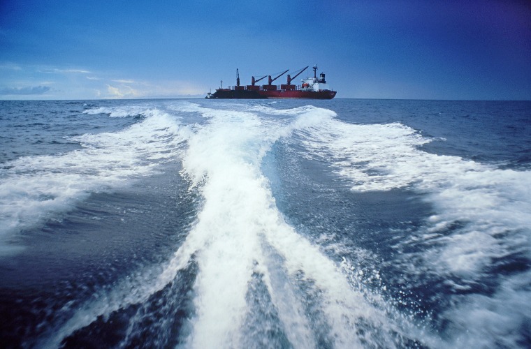 bulk coal carrier off the coast of kalimantan, indonesia