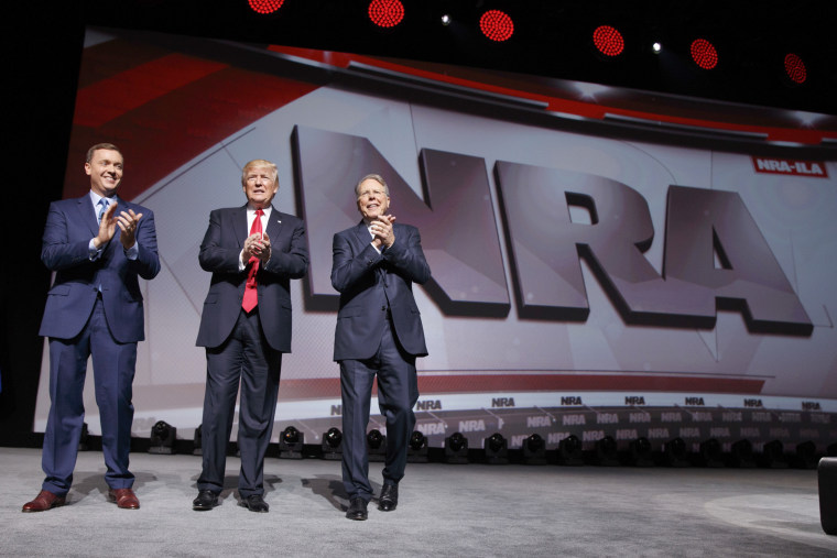 Image: Donald Trump, Chris Cox, Wayne LaPierre at NRA Event