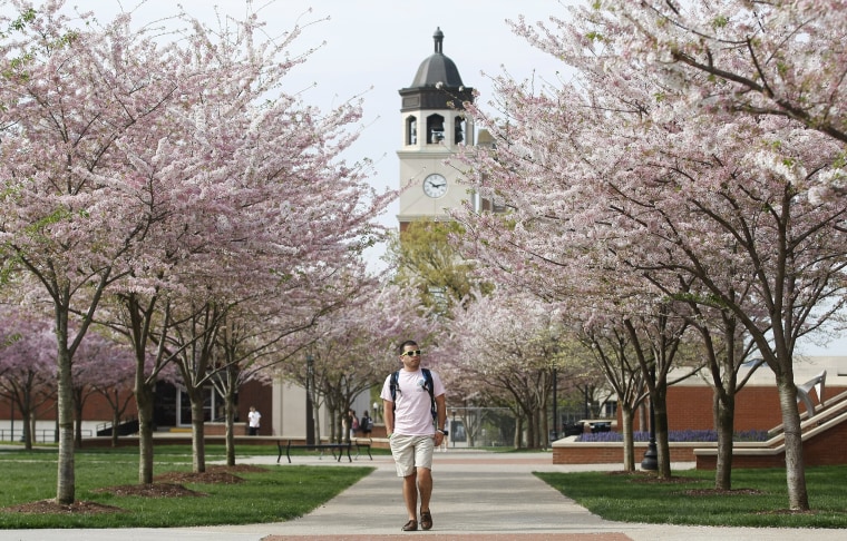 Image: A student walks on Western Kentucky University's campus