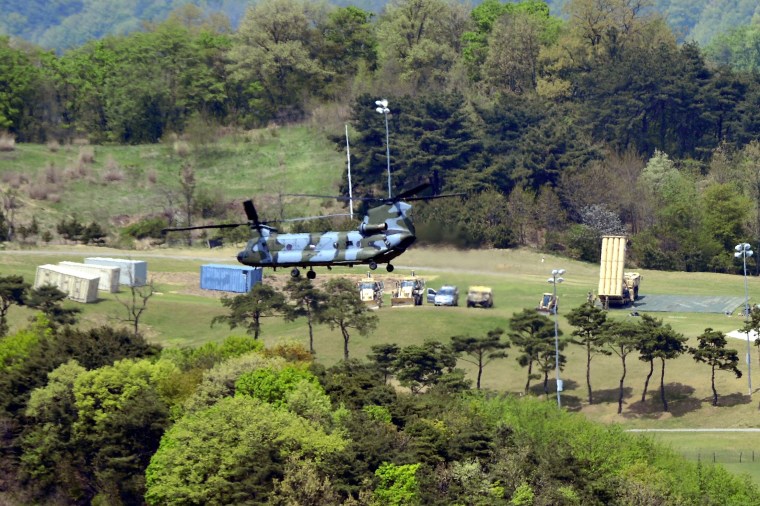 Image: A Terminal High Altitude Area Defense (THAAD) interceptor is seen in Seongju