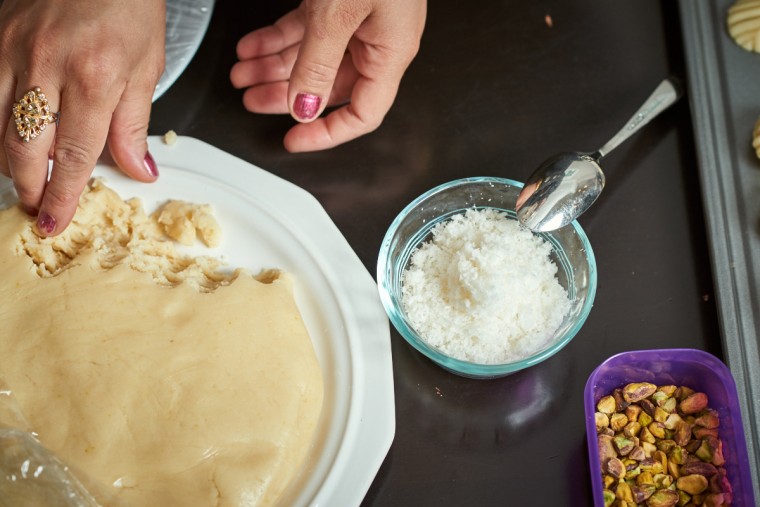 Ruwaida's cookies take a 10-step process to complete.