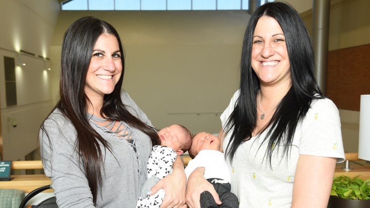 twin sisters who gave birth on the same day.