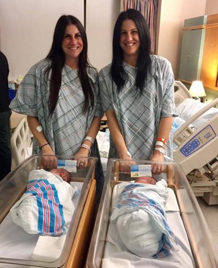 twin sisters who gave birth on the same day