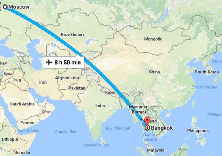 Image: The route of Flight SU270