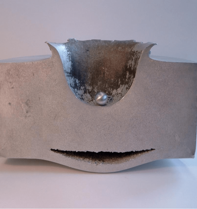 This image shows what a small piece of space shrapnel can do in a hypervelocity impact.