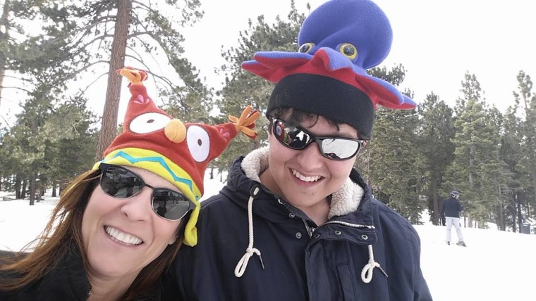 Jonah Gertz and his mom, Lori Gertz, on a recent ski trip.