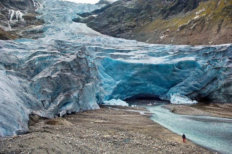 The Trift glacier in Switzerland in 2006.