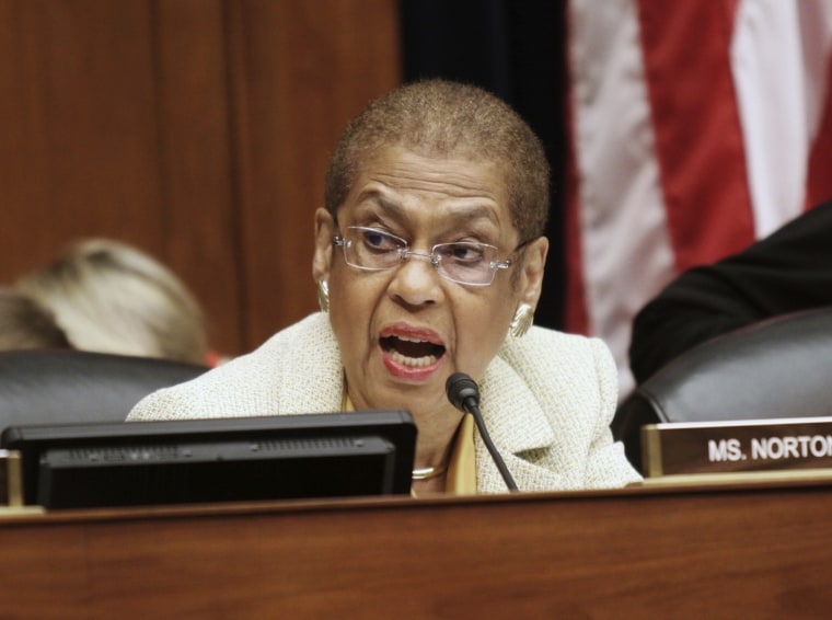 Image: Del. Eleanor Holmes Norton, D-D.C. speaks on Capitol Hill