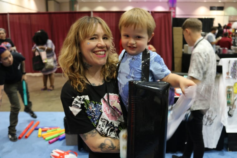 Michelle Tea and her son at RuPaul's DragCon in Los Angeles