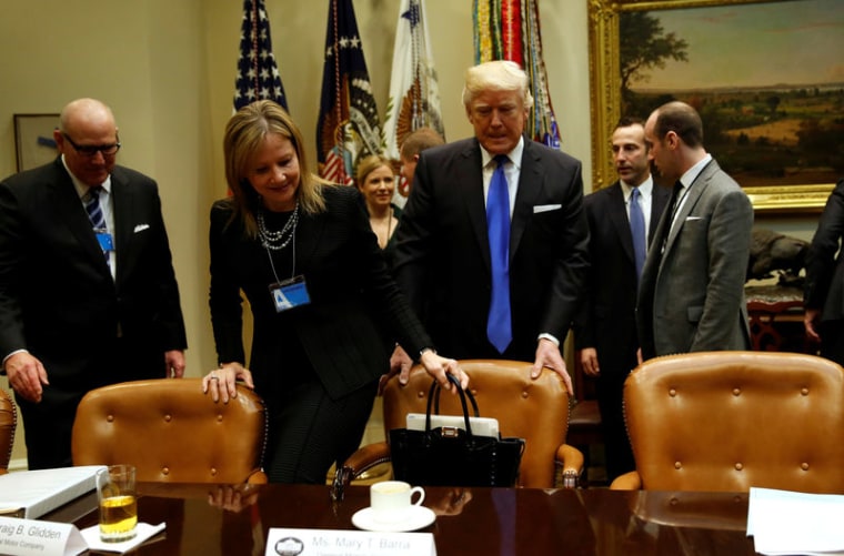 President Trump meets U.S, auto industry leaders at the White House in Washington